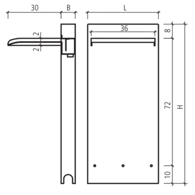 Einlaufstele aus Chromstahl