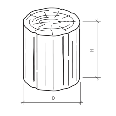 LENIA Hocker mit Holzstruktur