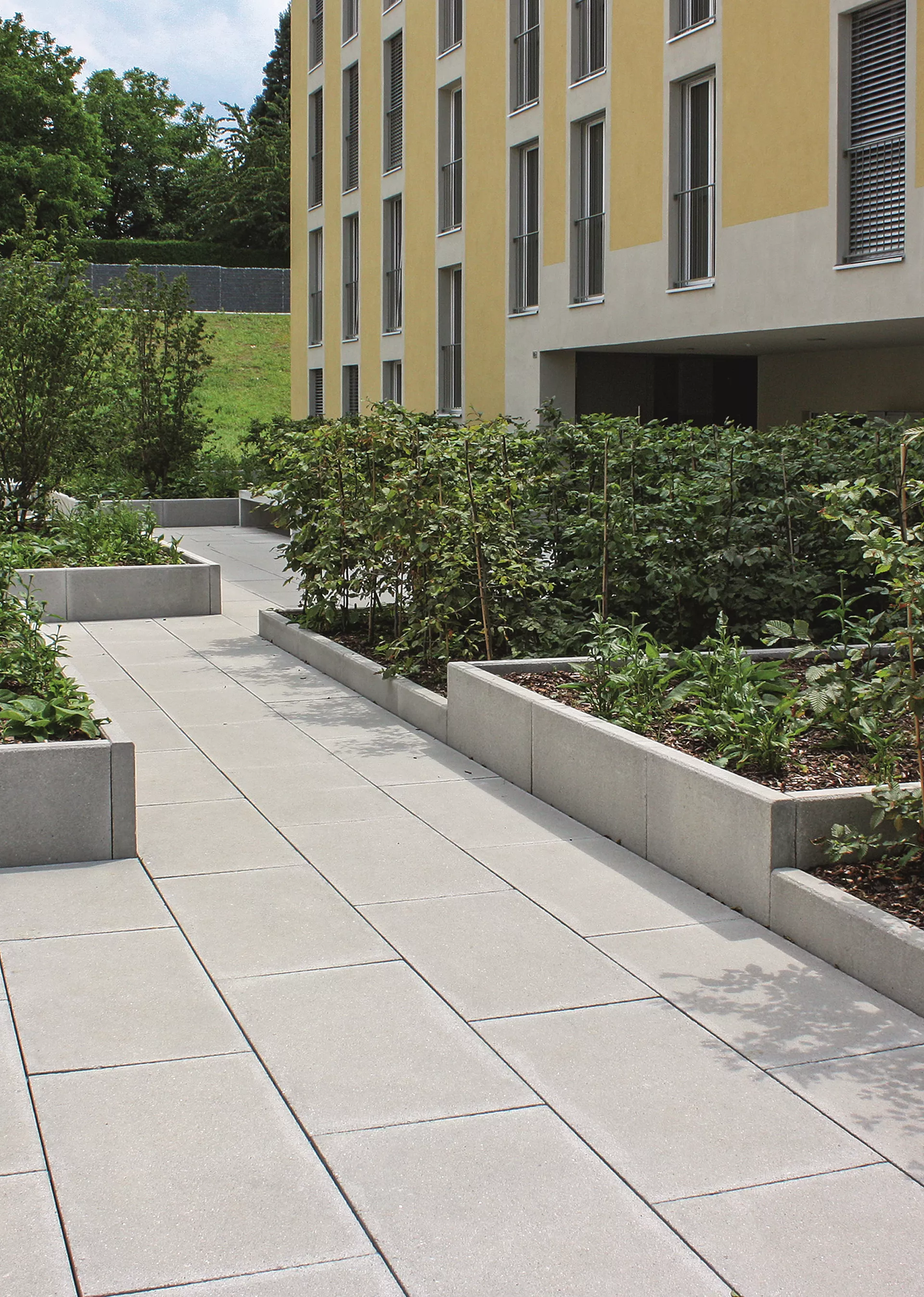 FINALGO Vakuum-Stellplatte grau gestrahlt beidseitig gefast L 100 cm B 8 cm H 50 cm