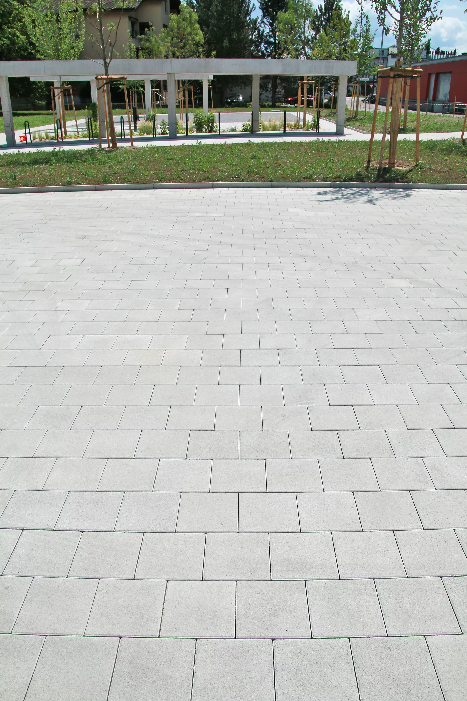 CARENA Pflasterstein mit Nockenverbund grau glatt gefast L 25 cm B 25 cm H 8 cm