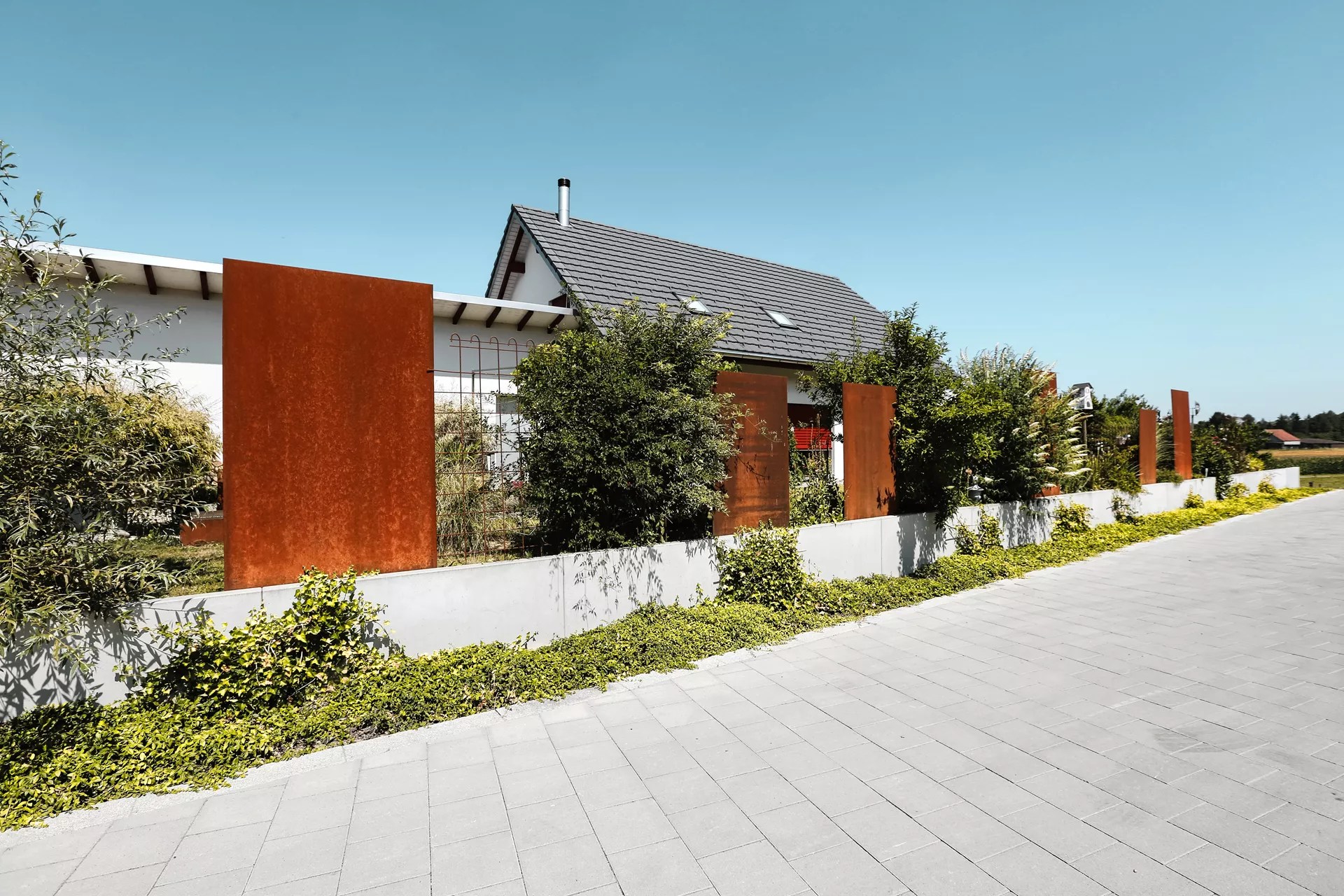 VS 5 Schwerlaststein mit Verschiebesicherung grau glatt gefast englisch palettiert L 30 cm B 30 cm H 10.8 cm