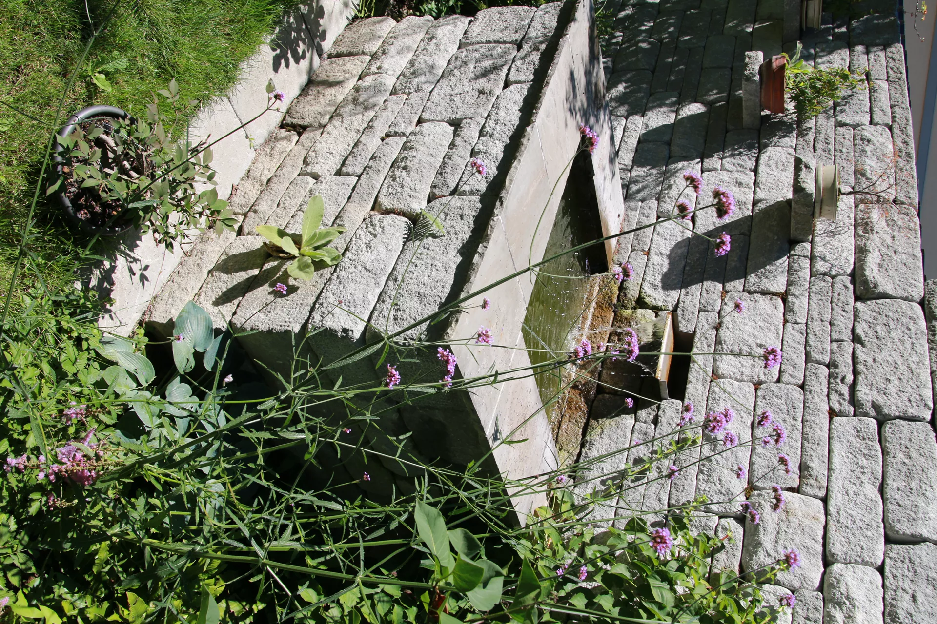 SANTURO Wasserspeier aus Edelstahl mit Reinigungskammer L 40 cm B 30 cm H 7.5 cm