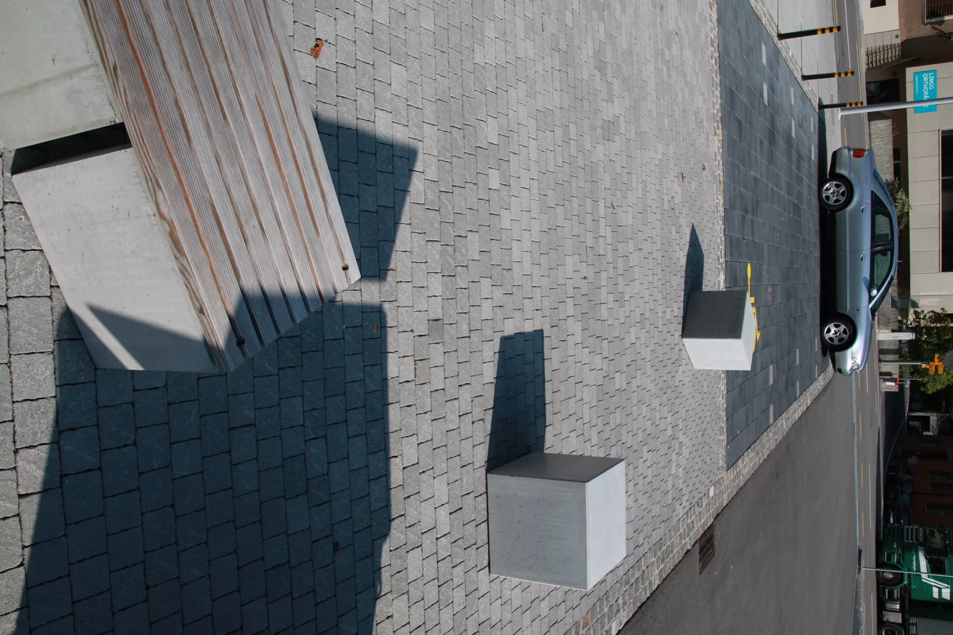 KUBUS Sitzelement heavy grau glatt gefast L 45 cm B 45 cm H 45 cm