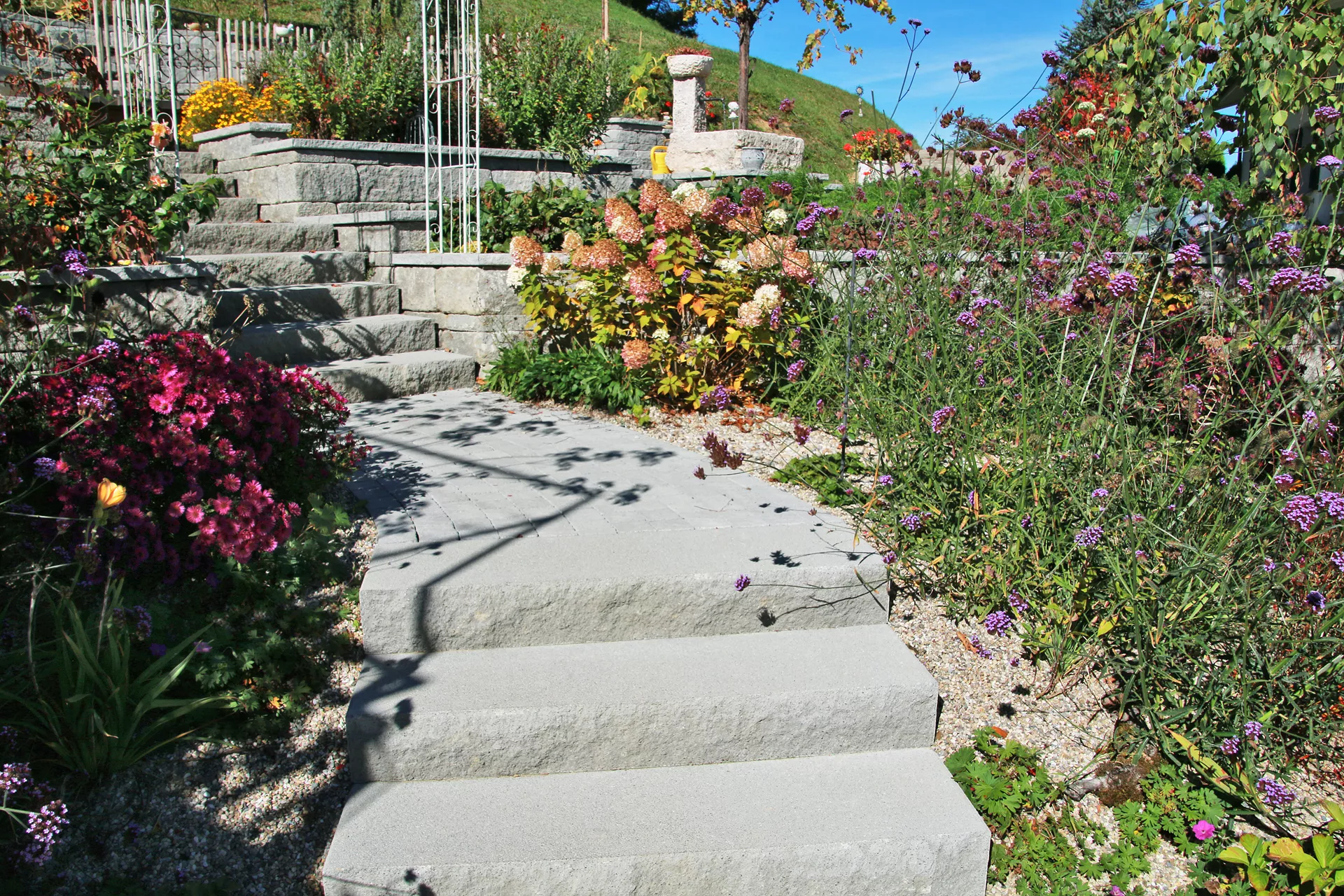 SANTURO Blockstufe voll grau gestrahlt gefast L 80 cm B 36 cm H 15 cm