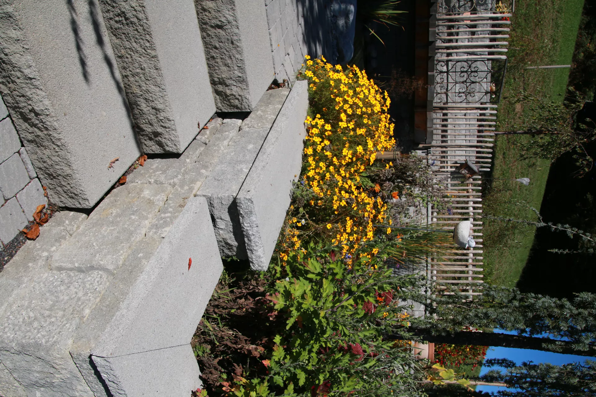 SANTURO Blockstufe voll grau gestrahlt gefast L 80 cm B 36 cm H 15 cm