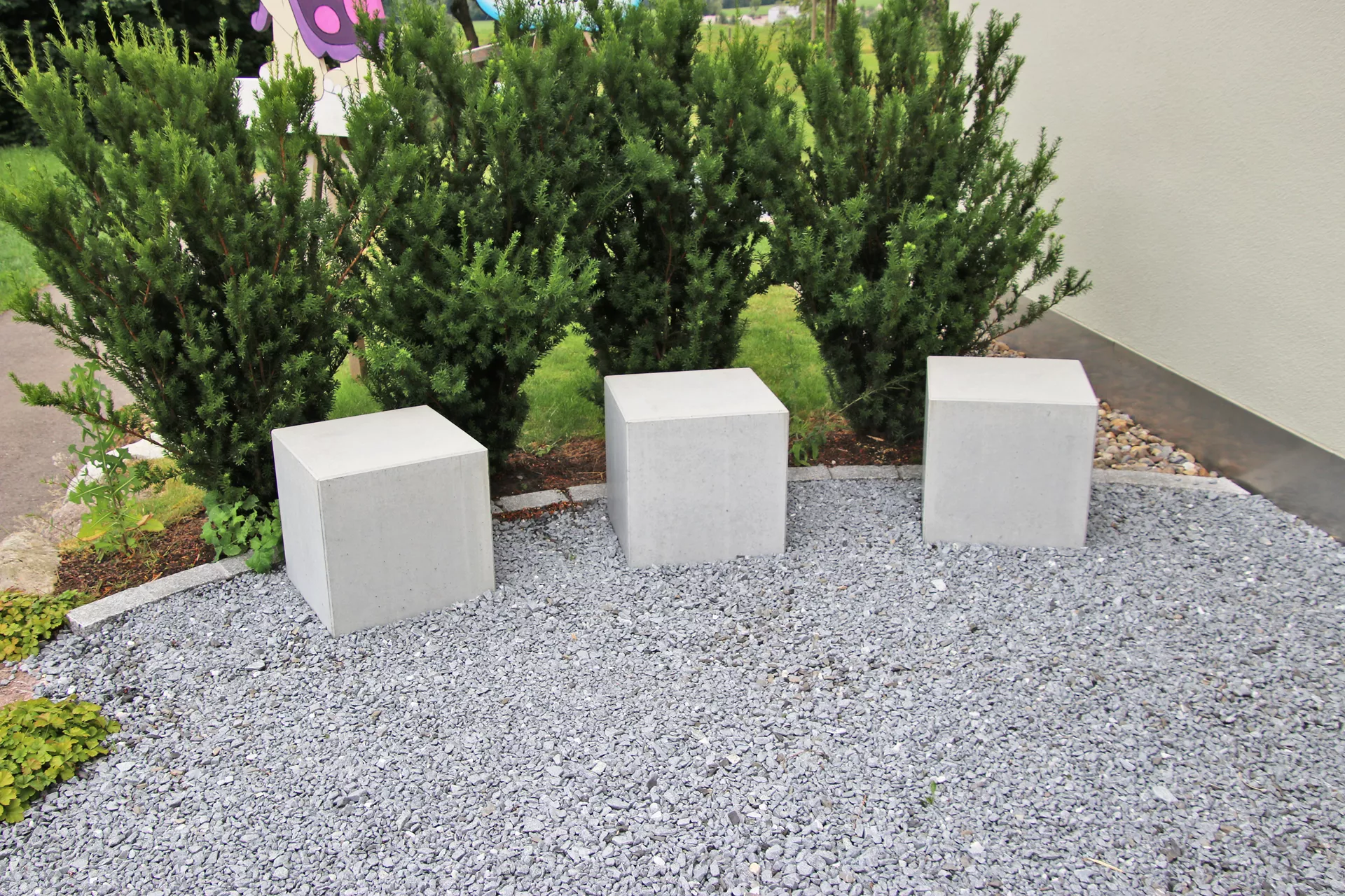 KUBUS Sitzelement heavy grau glatt gefast L 45 cm B 45 cm H 45 cm