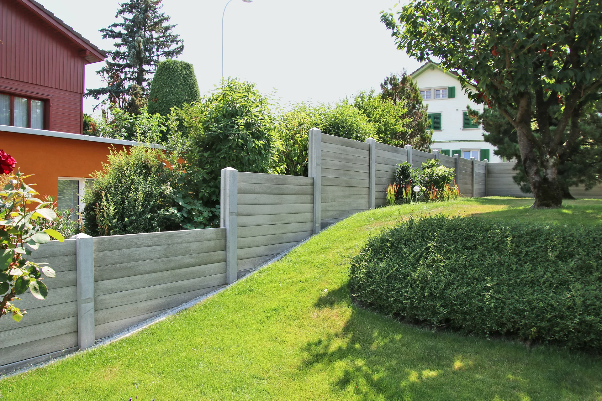 Betonbrett gegossen leicht bewehrt grau glatt vollkantig L 200 cm B 4 cm H 40 cm