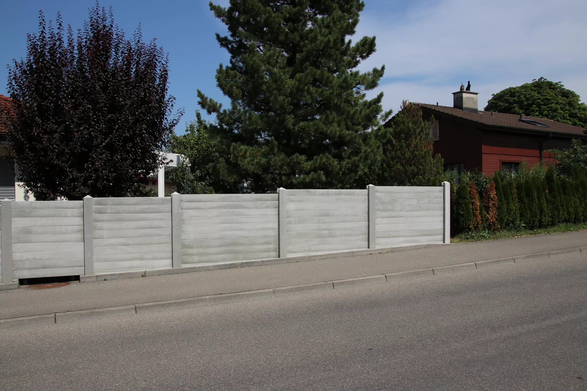 Betonbrett gegossen leicht bewehrt grau glatt vollkantig L 200 cm B 4 cm H 30 cm