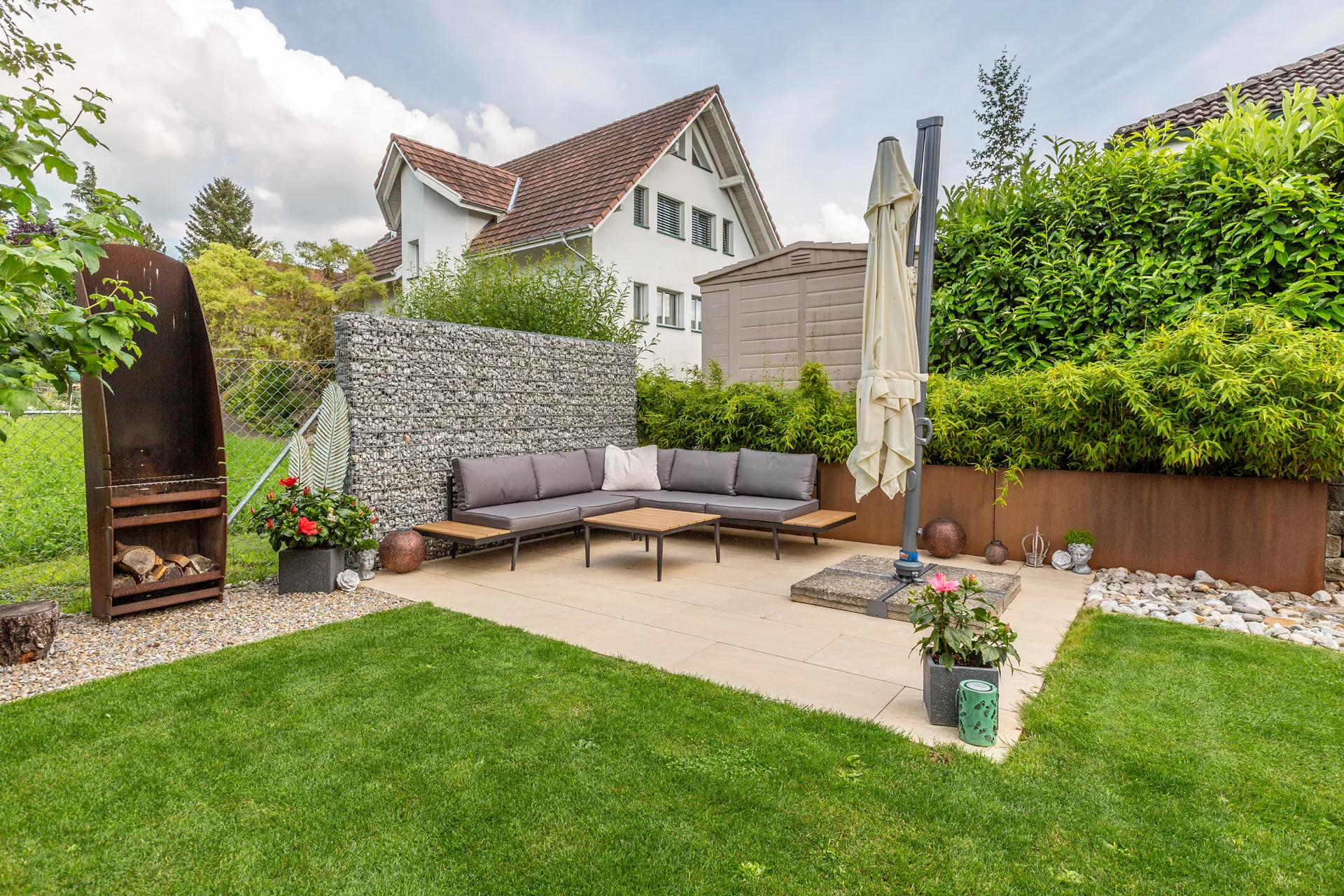 Feinsteinzeug Gehwegplatte Pietra di Barge beige strukturiert vollkantig L 90 cm B 45 cm H 2 cm