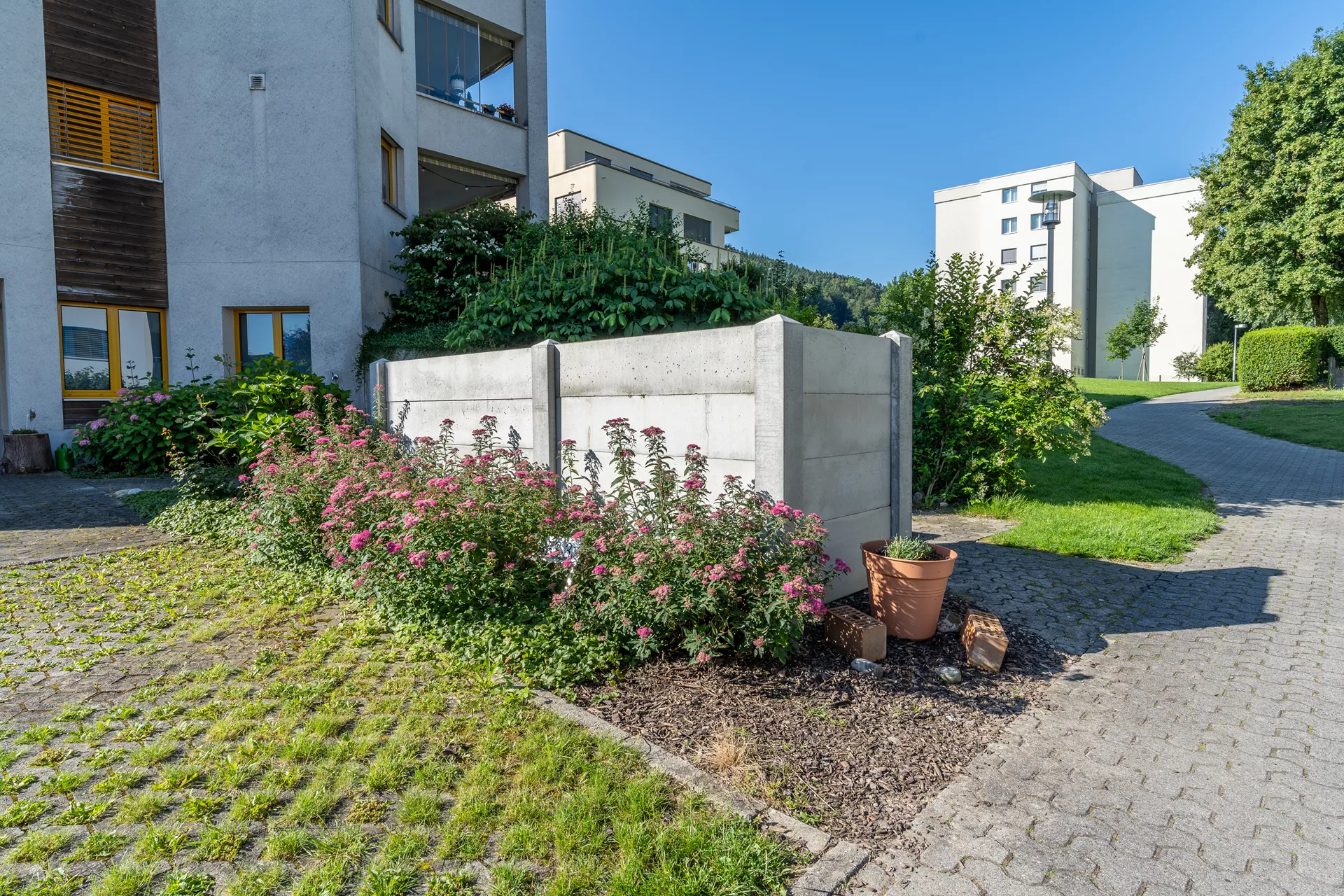 Betonbrett gegossen leicht bewehrt grau glatt vollkantig L 150 cm B 4 cm H 30 cm