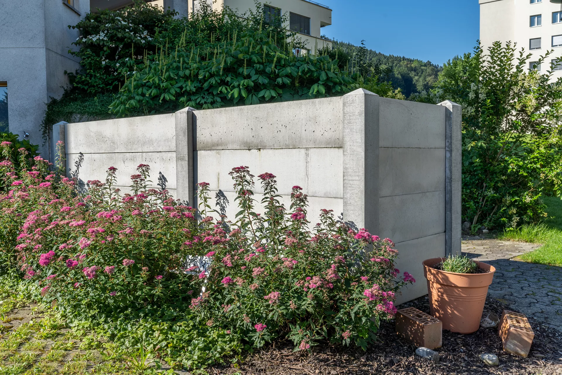 Betonbrett gegossen leicht bewehrt grau glatt vollkantig L 150 cm B 4 cm H 30 cm