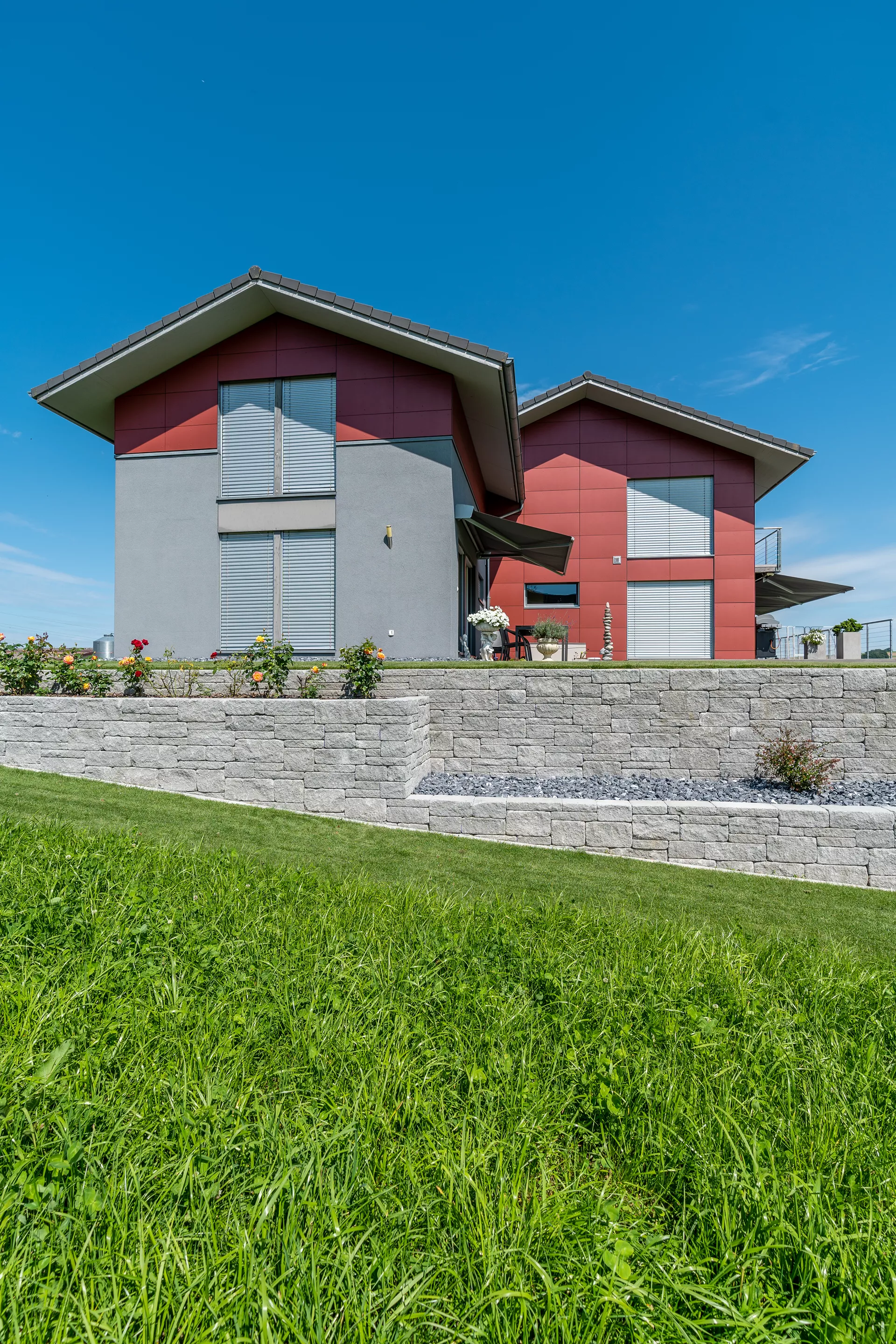 SANTURO Landhausmauer Typ 2 2-seitig gespalten grau Kanten gebrochen L 30-50 cm B 25 cm H 15 cm