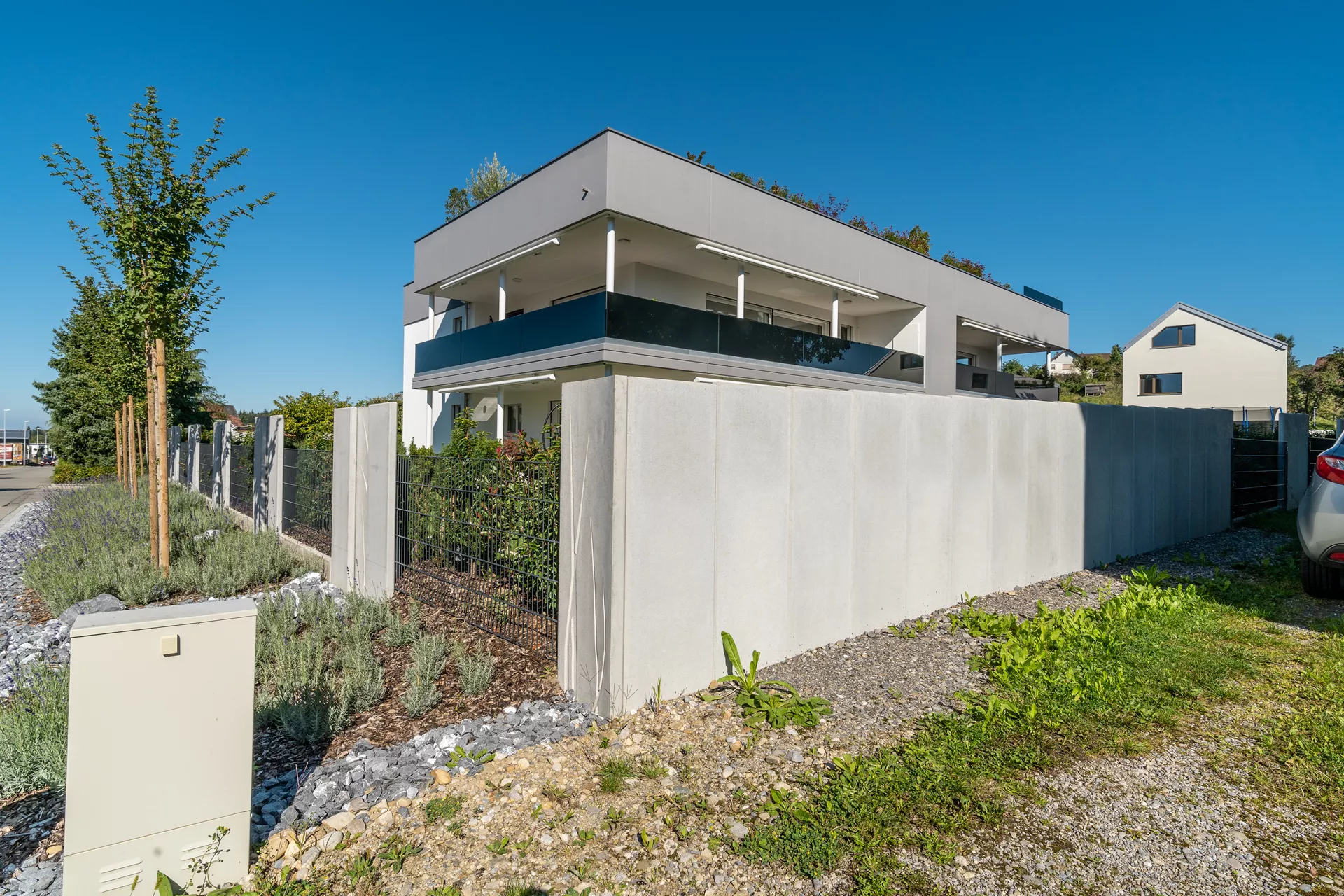 Betonstele bewehrt ohne Motiv grau glatt vollkantig L 50 cm B 6 cm H 250 cm