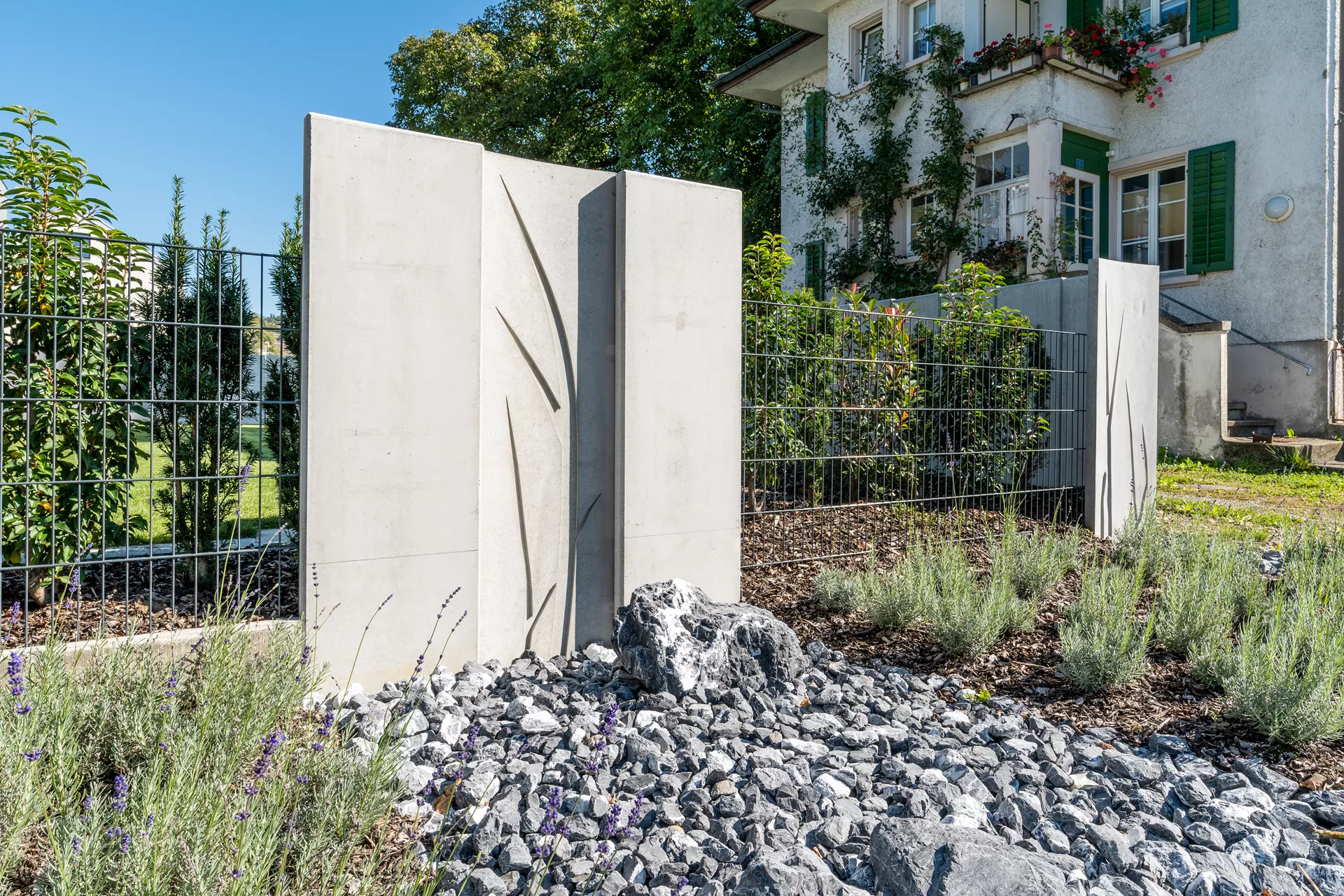 Betonstele bewehrt ohne Motiv grau glatt vollkantig L 50 cm B 6 cm H 250 cm