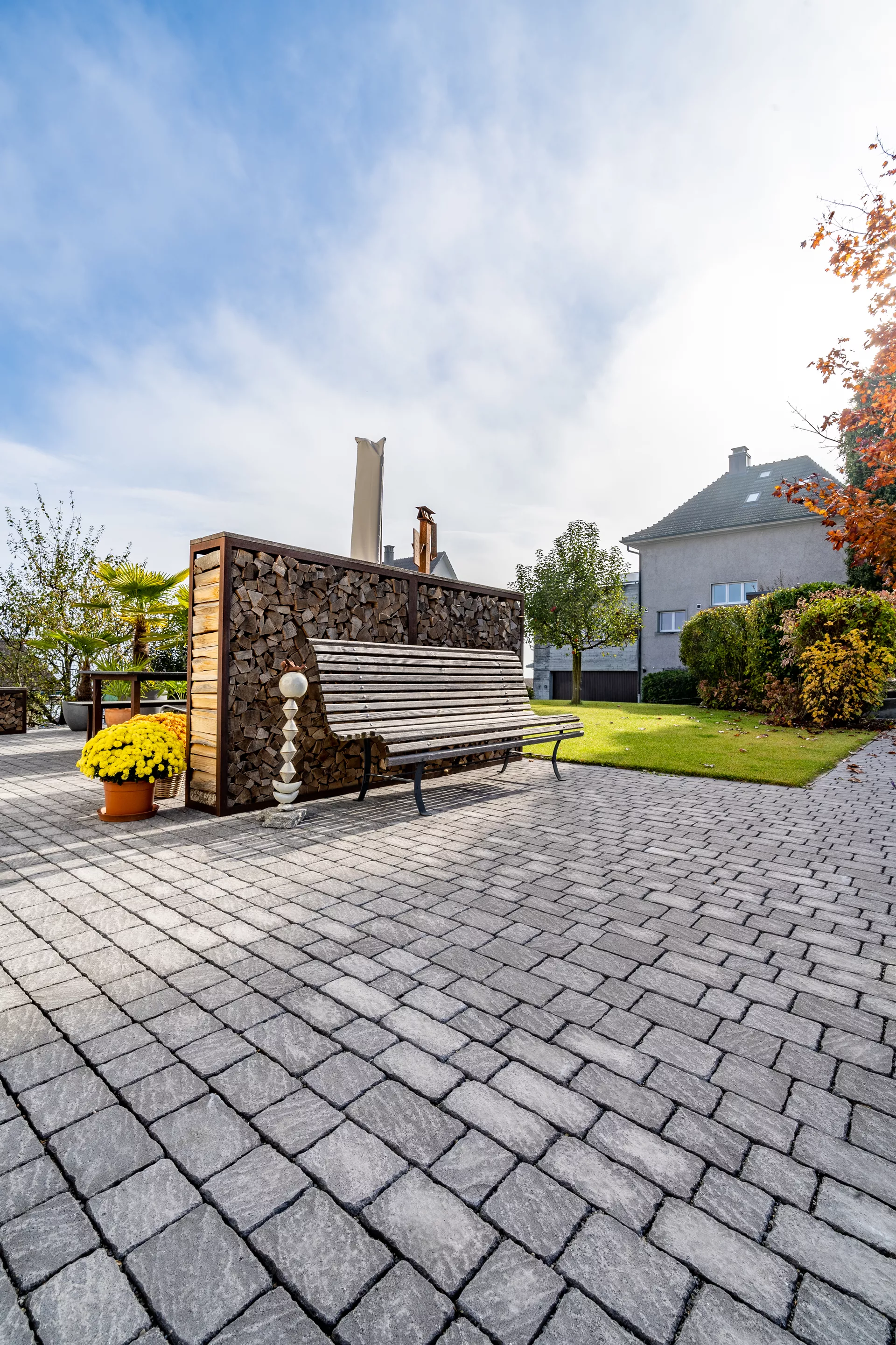 FRIEDA Wildpflaster perlgrau strukturiert Kanten gebr. L 9.4-19.4 cm B 9.4-11.9 cm H 7 cm