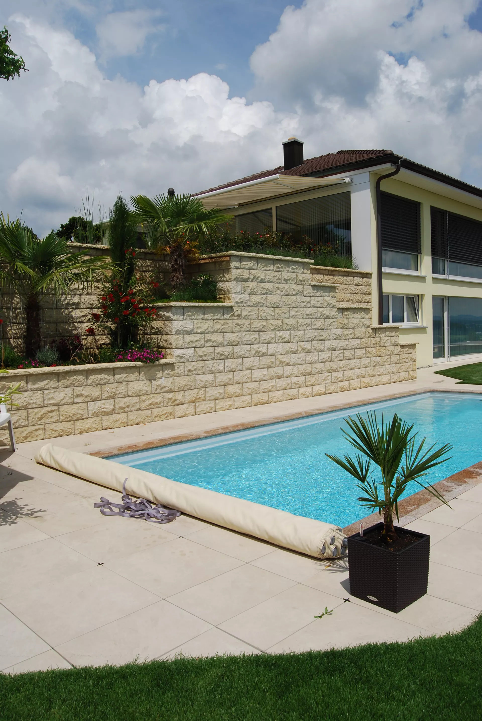 PROFILO Mauerstein Typ 01 Normalstein juragelb gestrahlt 1-seitig strukturiert L 40 cm B 20 cm H 20 cm