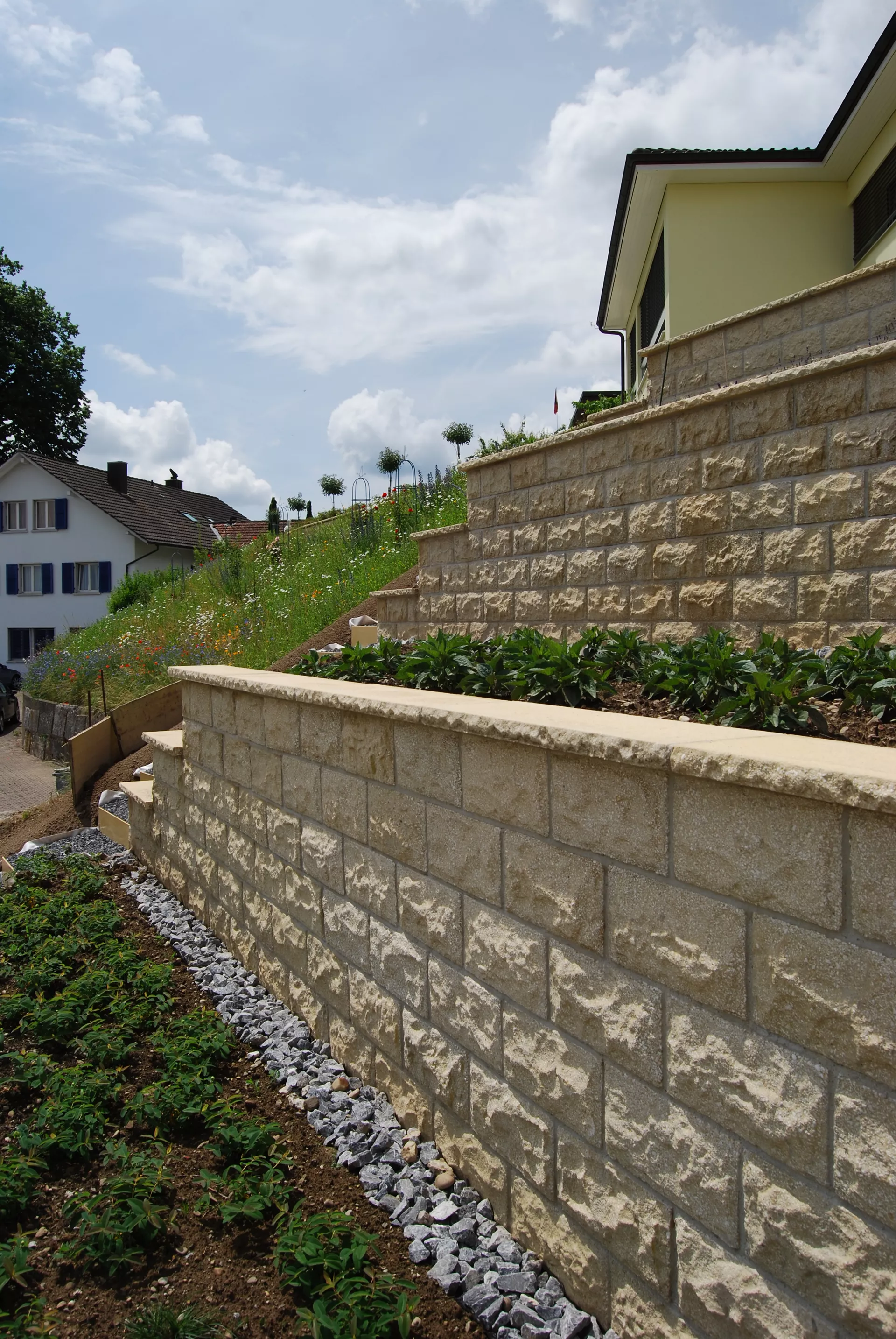 PROFILO Mauerstein Typ 01 Normalstein juragelb gestrahlt 1-seitig strukturiert L 40 cm B 20 cm H 20 cm