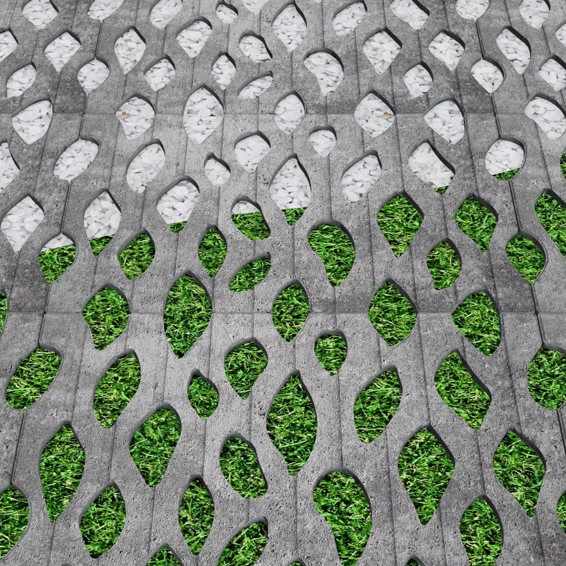 SENTONI Rasengitterstein mit Nocken grau glatt L 60 cm B 40 cm H 10 cm