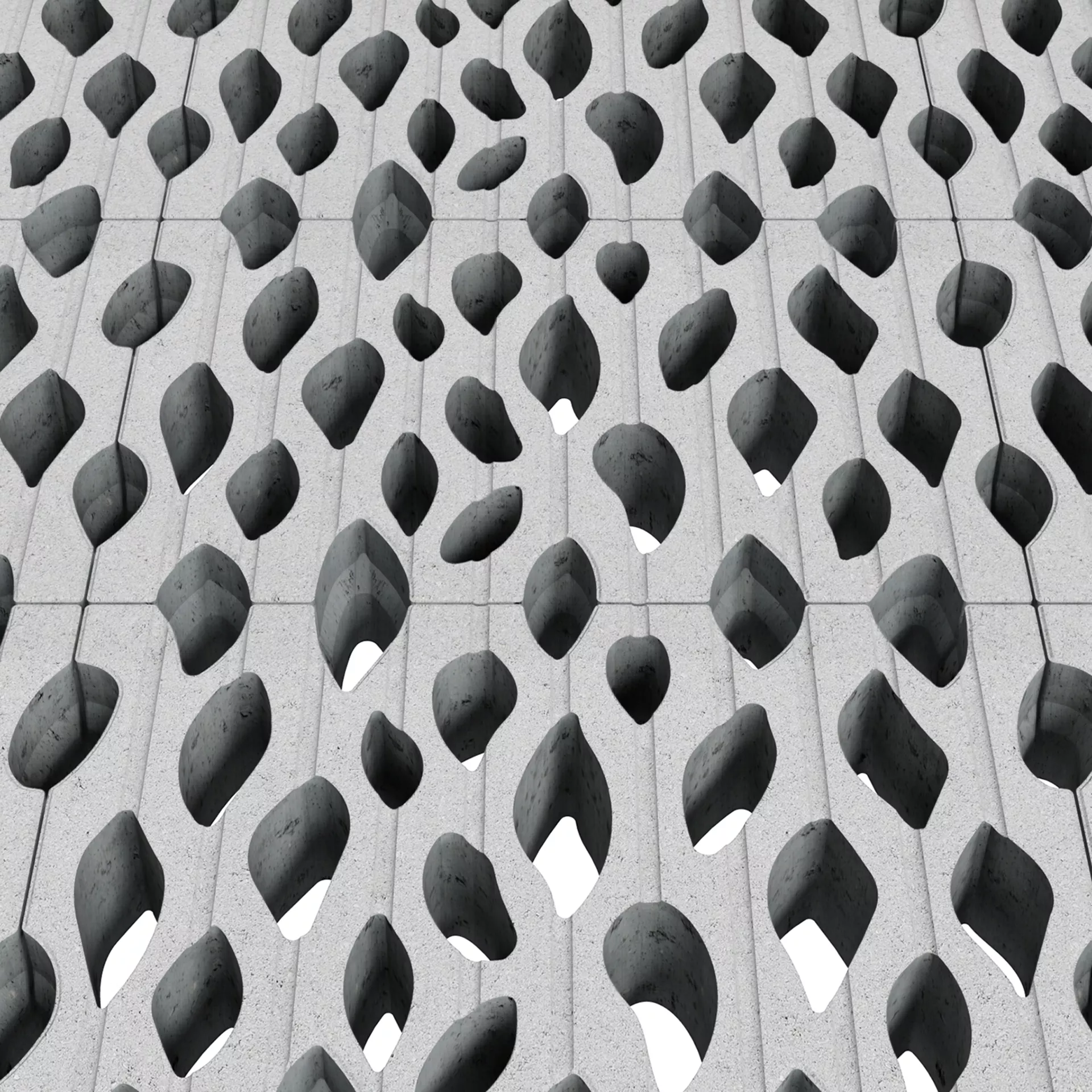 SENTONI Rasengitterstein mit Nocken grau glatt L 60 cm B 40 cm H 10 cm