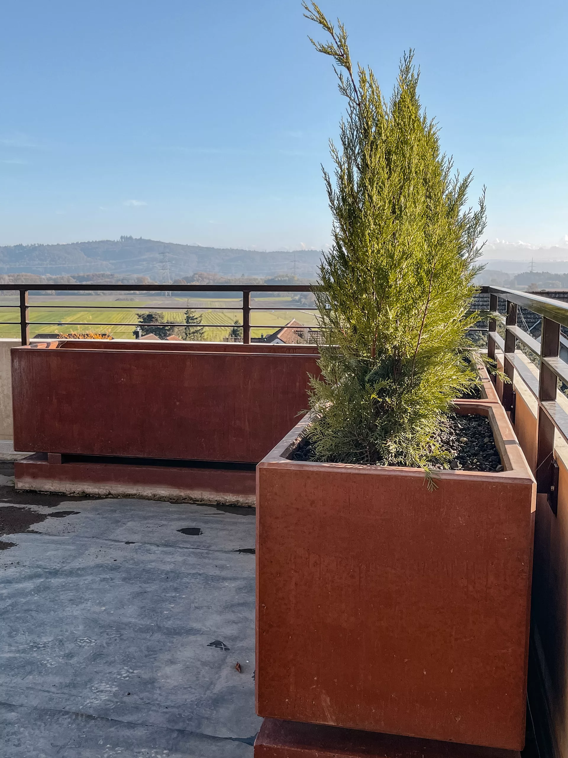 FERRO CONCRETE Pflanzentrog rechteckig Rost glatt L 200 cm B 60 cm H 60 cm W 5 cm