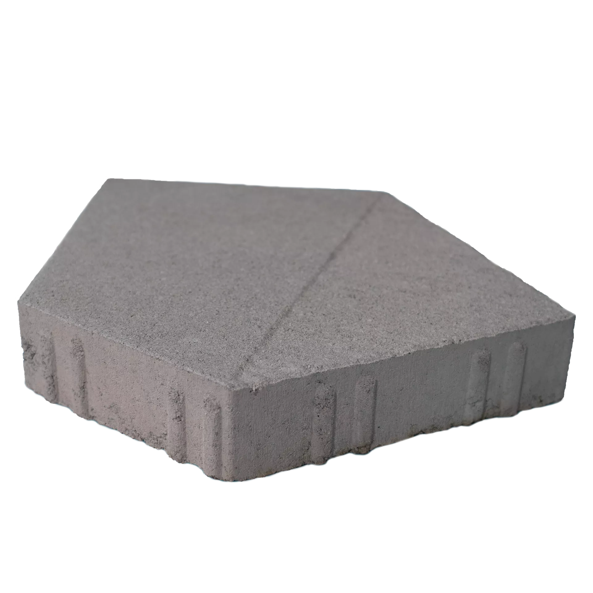 5-Eck Pflasterplatte Typ A + B grau glimmer glatt und strukturiert L 38.1 cm B 30.2 cm H 6 cm