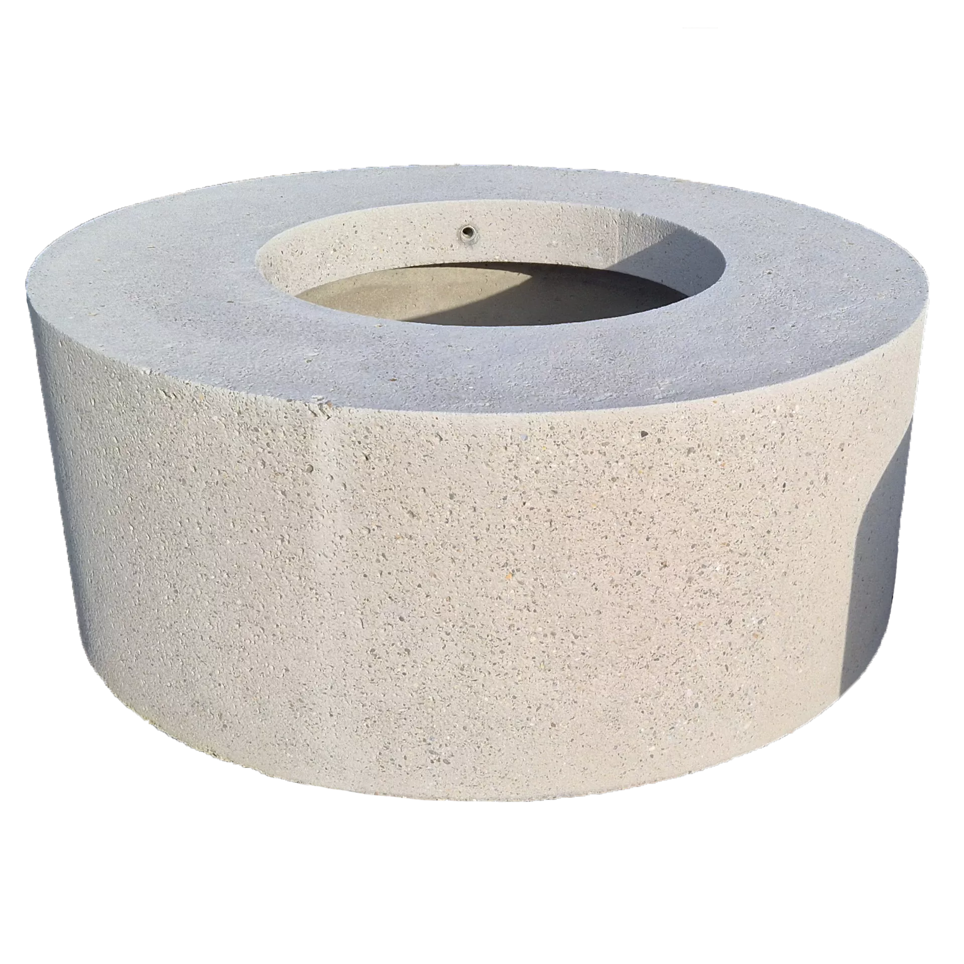 ARBOSO Sitzbankelement rund grau gestrahlt vollkantig ohne Boden D 149 CM H 60 cm