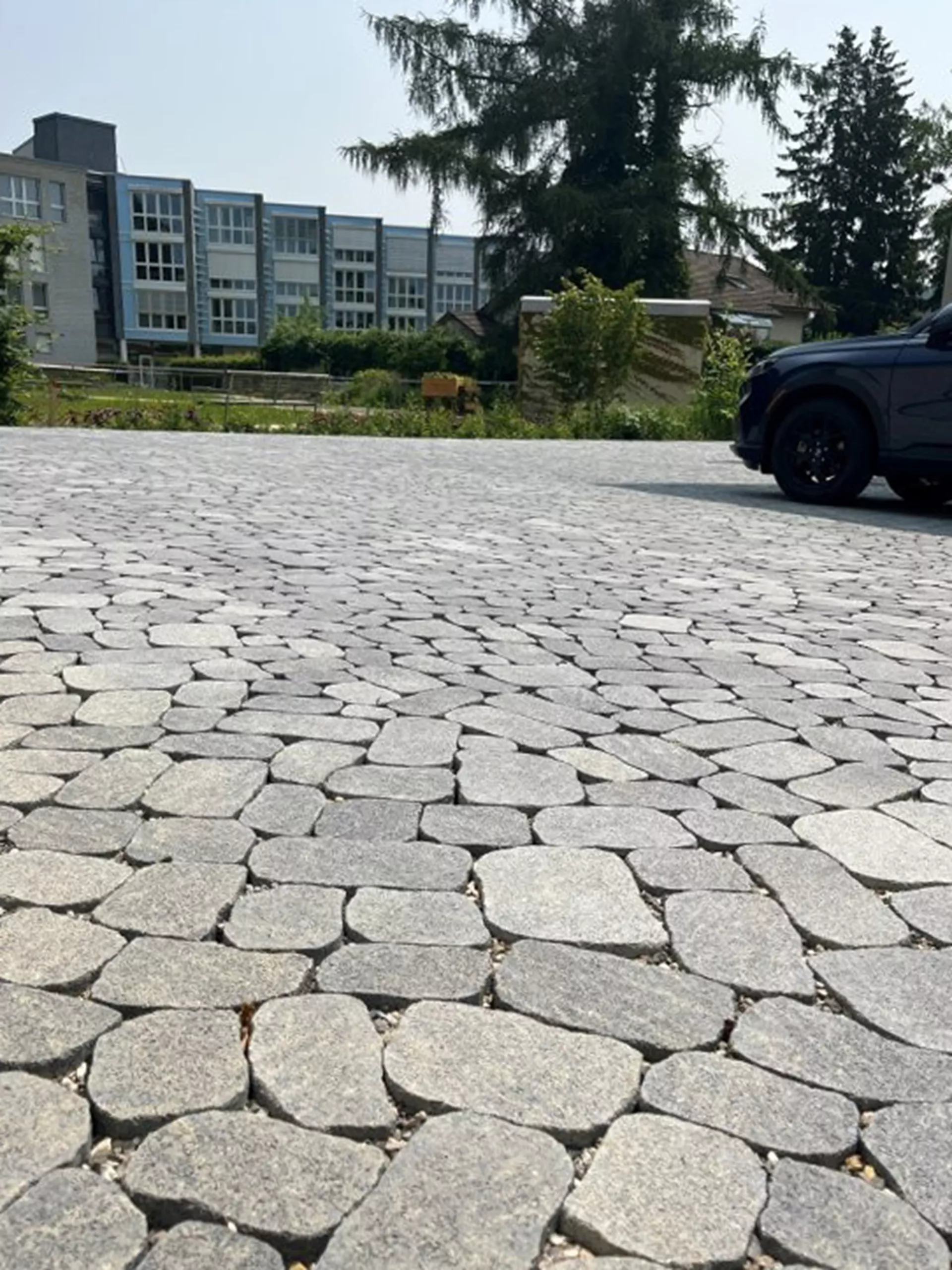 ARENA VISTA Pflasterstein perlgrau strukturiert Kanten gebr. L 6.5 - 23.8 cm B 8.3 - 16.4 cm H 7 cm