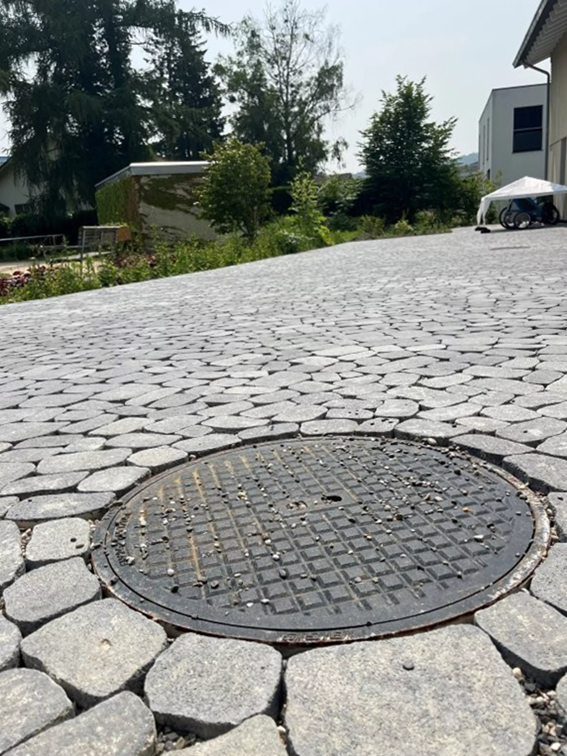 ARENA VISTA Pflasterstein perlgrau strukturiert Kanten gebr. L 6.5 - 23.8 cm B 8.3 - 16.4 cm H 7 cm