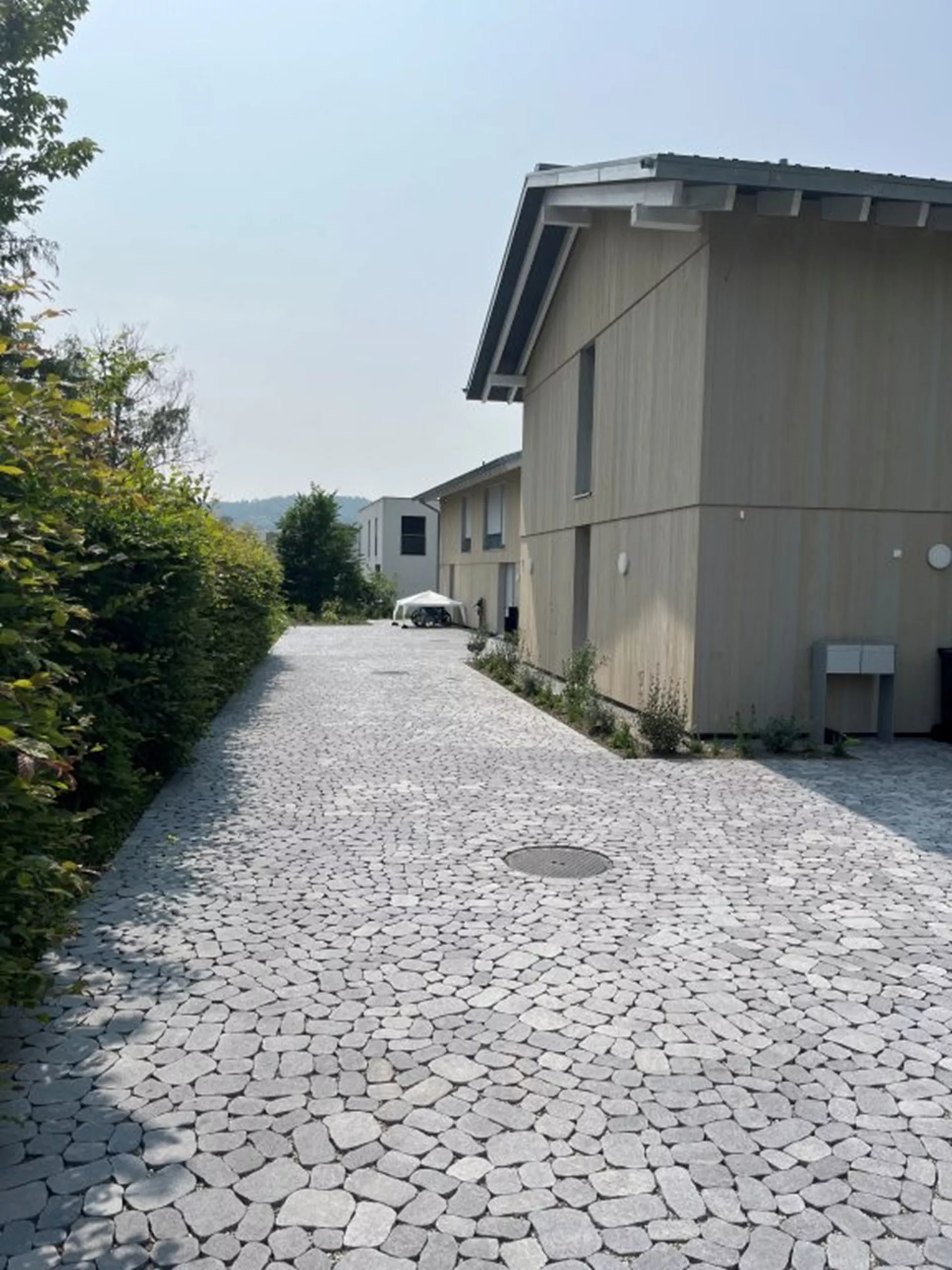 ARENA VISTA Pflasterstein perlgrau strukturiert Kanten gebr. L 6.5 - 23.8 cm B 8.3 - 16.4 cm H 7 cm