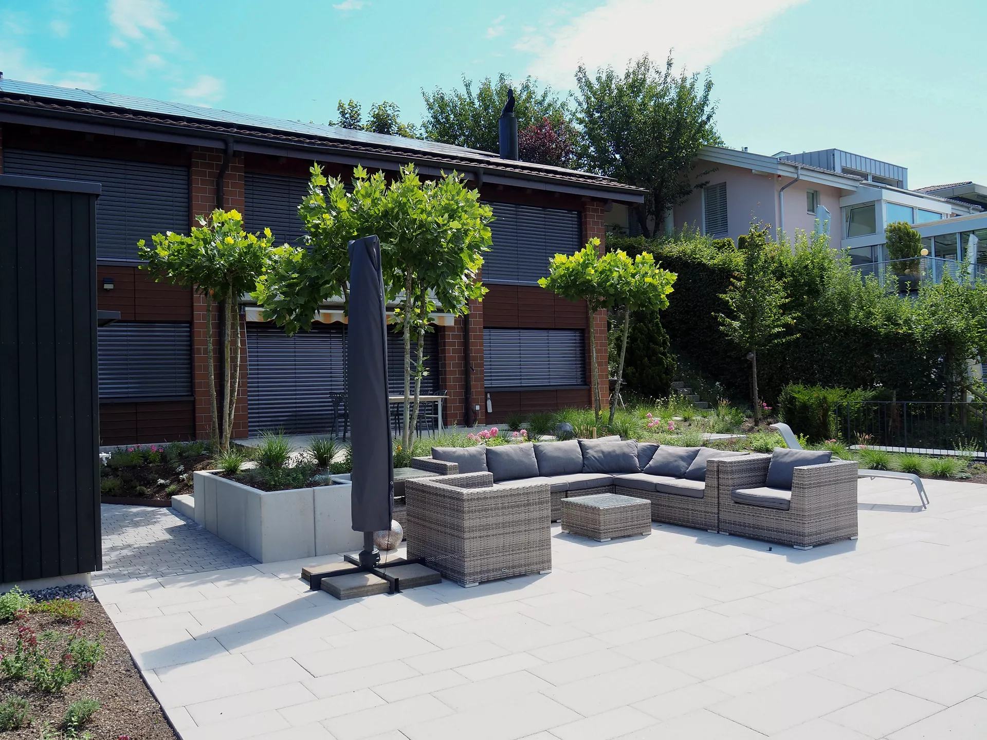 FINALGO Vakuum Gehwegplatte grau gestrahlt gefast L 80 cm B 40 cm H 4 cm