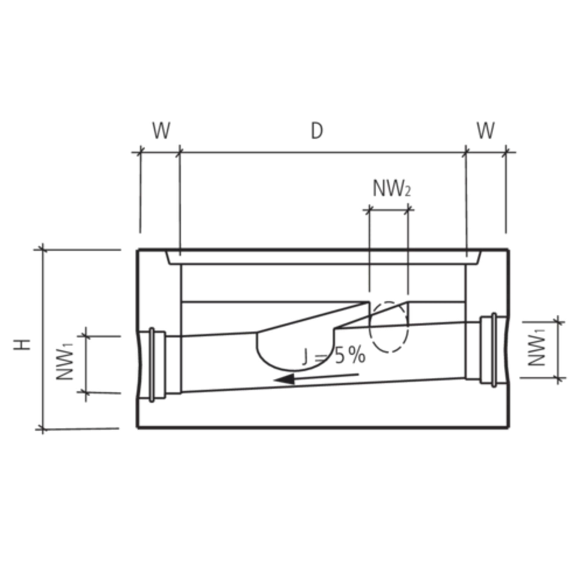 keres Normschachtboden mit Seitenanschluss