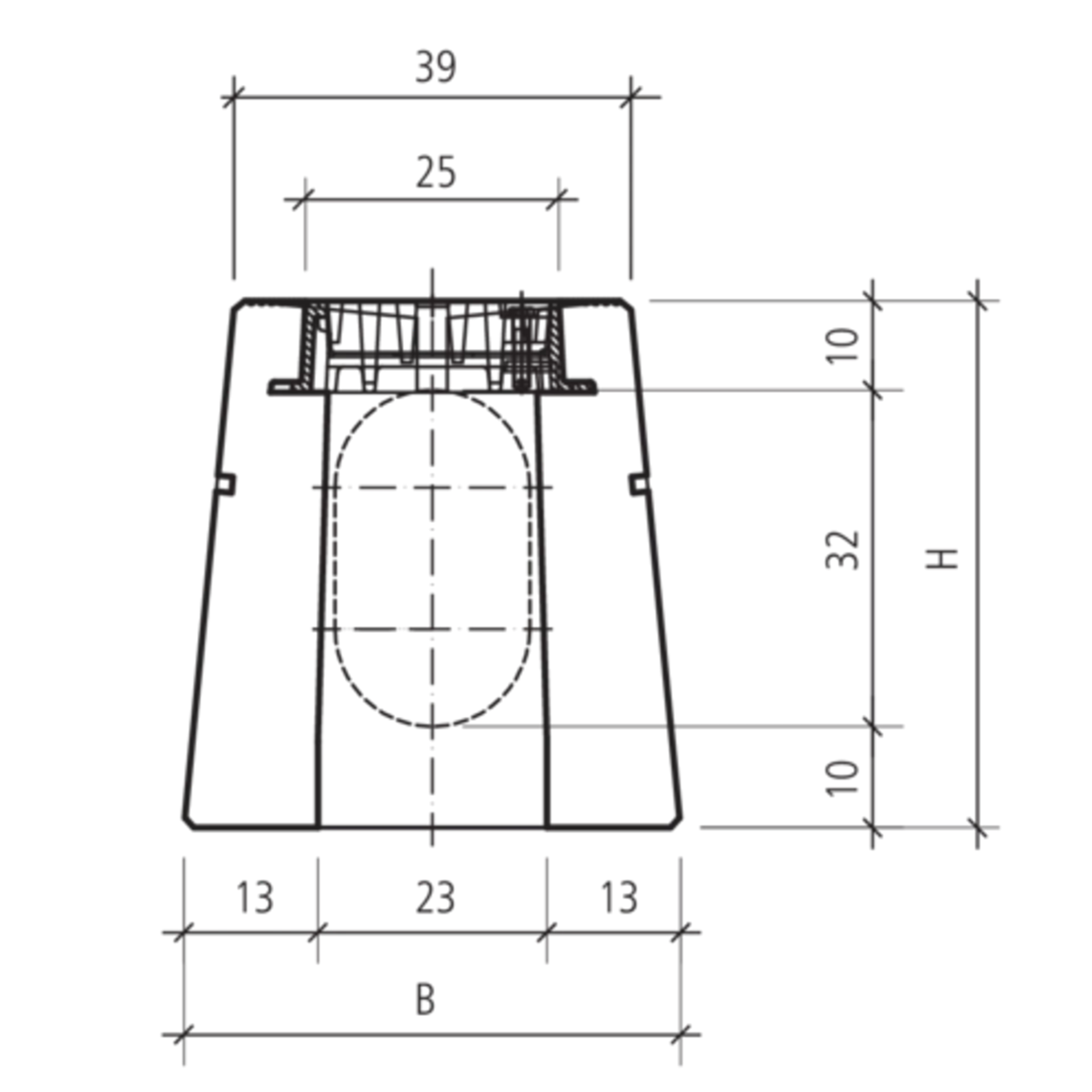 Servicestück und Schachtrahmen zu Schlitzrinne Typ Bern