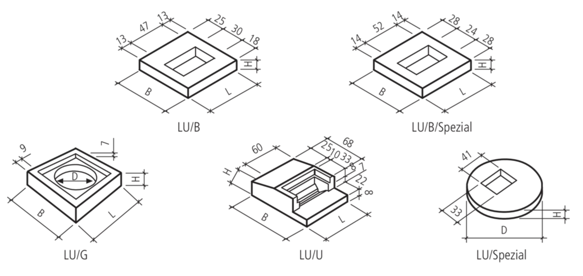 Schachtrahmen Typ LU
