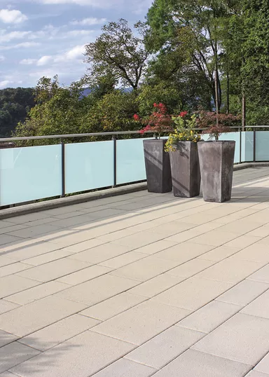 FINALGO Vakuum Gehwegplatte grau gestrahlt gefast L 60 cm B 40 cm H 4 cm