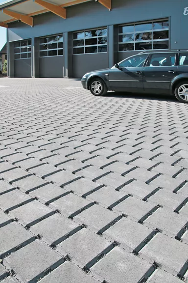 VS 5 Schwerlast Ökostein mit Verschiebesicherung englisch pal. grau glatt gefast L 22.5 cm B 22.5 cm H 10.8 cm