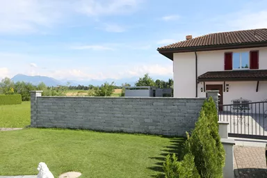 SANTURO Weinbergmauerstein 2-seitig gespalten grau Kanten gebrochen L 25-60 cm B 20 cm H 15 cm