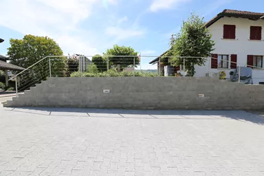 SANTURO Spaltsteinmauerstein 1-seitig gespalten grau L 25-60 cm B 25 cm H 15 cm