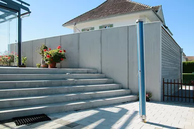 GRANDE Winkelplatten mit Nut und Kamm grau glatt gefast bewehrt L 100 cm B 195 cm H 300 cm W 20 cm