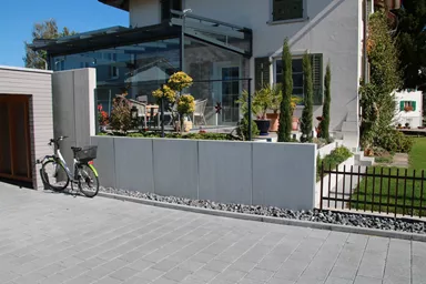 GRANDE Winkelplatten mit Nut und Kamm grau glatt gefast bewehrt L 100 cm B 195 cm H 300 cm W 20 cm