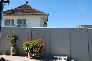 GRANDE Winkelplatten mit Nut und Kamm grau glatt gefast bewehrt L 100 cm B 195 cm H 300 cm W 20 cm