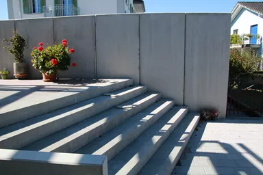 GRANDE Winkelplatten mit Nut und Kamm grau glatt gefast bewehrt L 100 cm B 195 cm H 300 cm W 20 cm