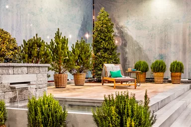 SANTURO Wasserspeier aus Edelstahl mit Reinigungskammer L 40 cm B 60 cm H 7.5 cm