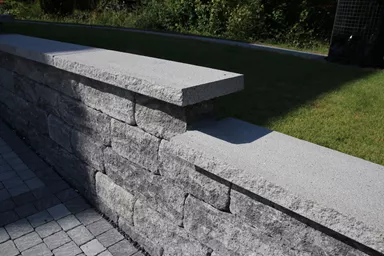 SANTURO Mauerabdeckplatte Normalplatte 2-seitig gespalten Typ 10 grau gestrahlt L 100 cm B 33 cm H 5 cm