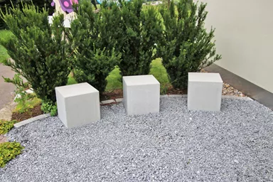 KUBUS Sitzelement heavy grau glatt gefast L 45 cm B 45 cm H 45 cm