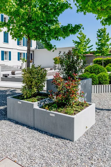 PARCO Pflanzentrog quadratisch grau glatt L 100 cm B 100 cm H 50 cm W 5 cm