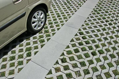 Schrittplatte zu Rasengittersteinen grau glatt gefast L 60 cm B 40 cm H 8 cm