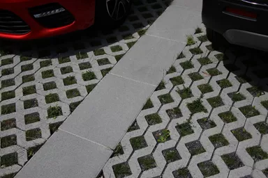 Schrittplatte zu Rasengittersteinen grau glatt gefast L 60 cm B 40 cm H 8 cm