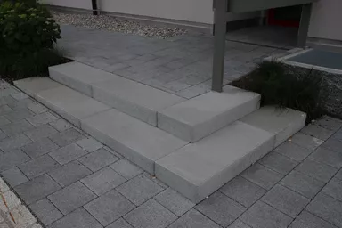 CLASSIC Blockstufe voll grau glatt gefast L 120 cm B 40 cm H 15 cm