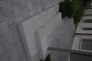 CLASSIC Blockstufe voll grau glatt gefast L 120 cm B 40 cm H 15 cm