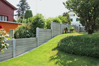 Betonbrett gegossen leicht bewehrt grau glatt vollkantig L 200 cm B 4 cm H 40 cm